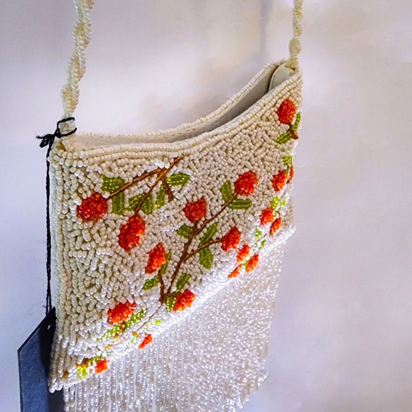 Hand Beaded Cherry Tree Mini Crossboddy Handbag - Picture 3 of 10